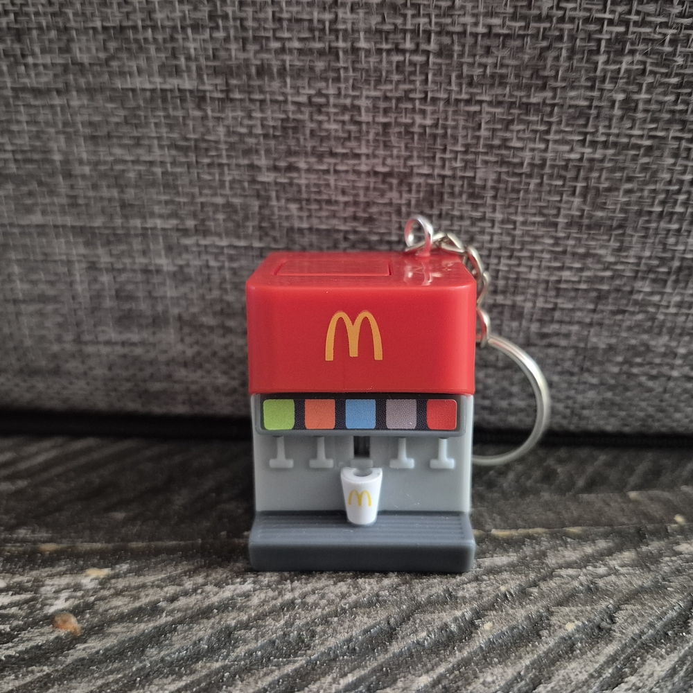 McDonald's Red and Gray Drink Dispenser Keychain
